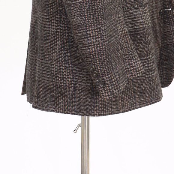Bill Blass 44R Brown Check Two Button Sport Coat Blazer Jacket O291 - Picture 8 of 11